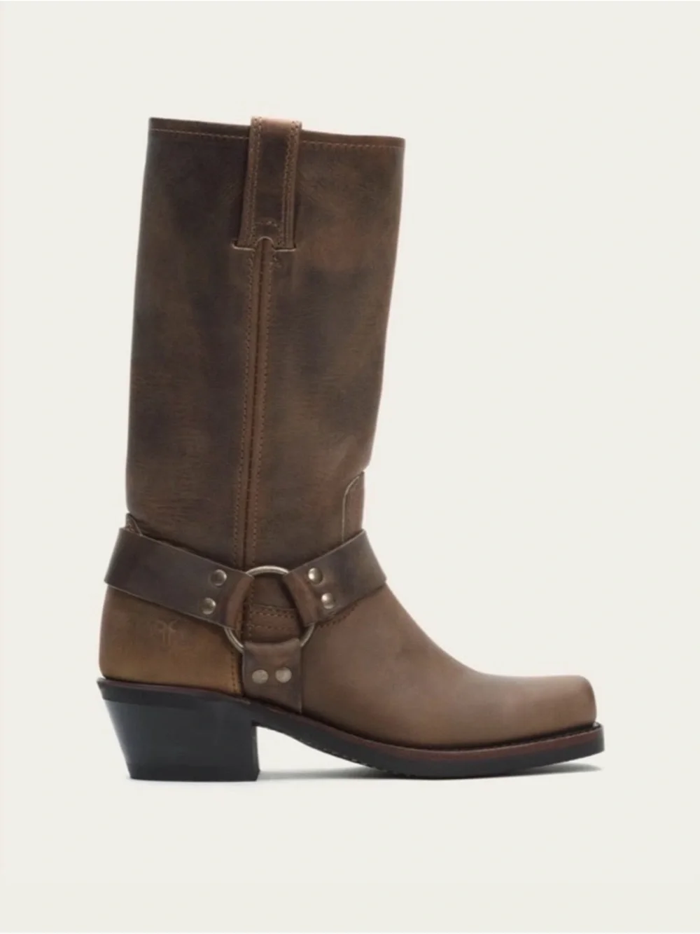 Frye 12r Brown Leather Harness Cowboy Boots - Picture 6 of 9